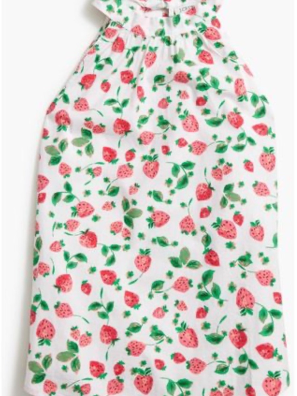 J. Crew Factory White Strawberry Print Halter Dress